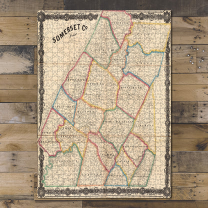 1000 Piece Jigsaw Puzzle 1860–1869 Map Pennsylvania | Somerset | Somerset Co.