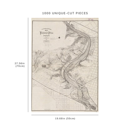 1000 Piece Jigsaw Puzzle: 1870 Map | Topographical map of Fairmount Park, Philadelphia