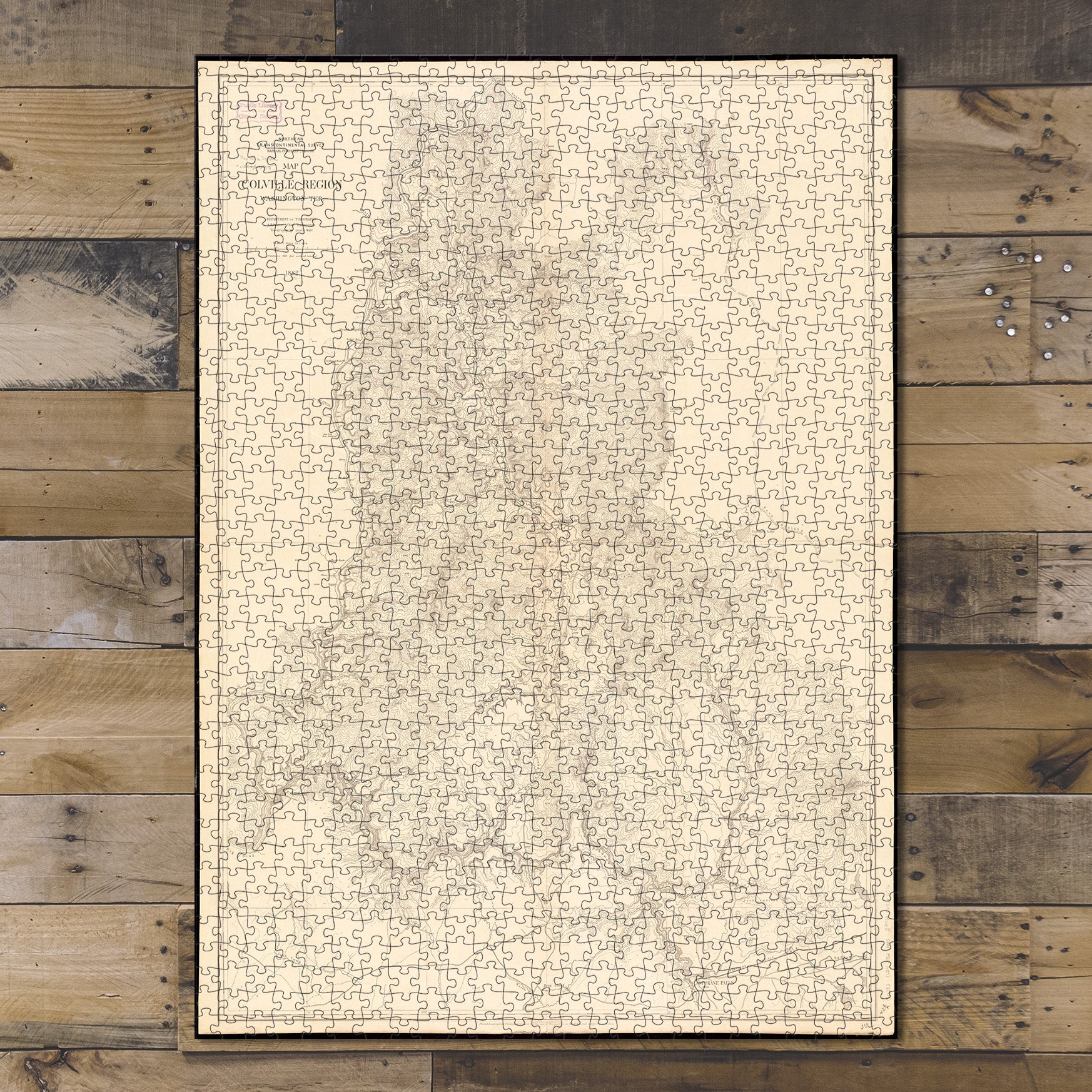 1000 Piece Jigsaw Puzzle 1882 Map Washington | Stevens Colville (river) of Colville Reg