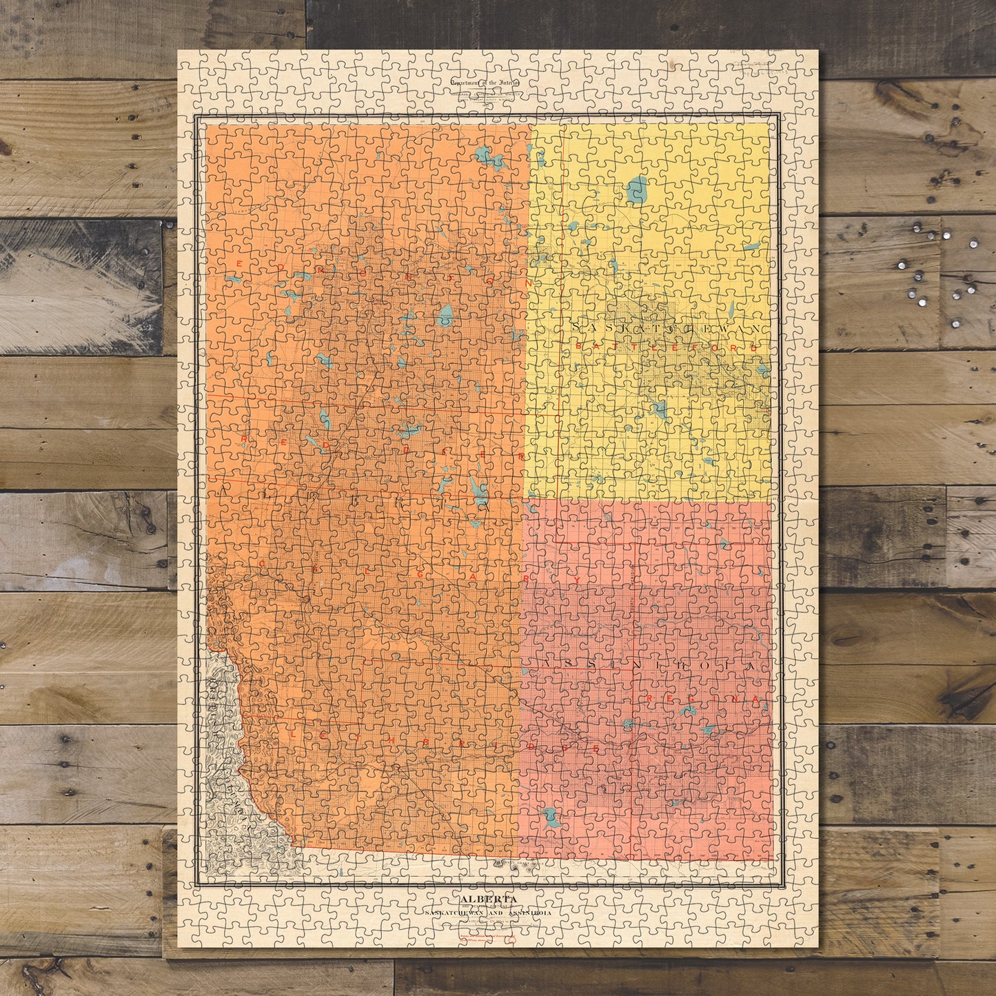 1000 Piece Jigsaw Puzzle 1903 Map Canada | Saskatchewan | Alberta and western portions