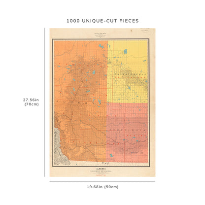 1000 Piece Jigsaw Puzzle: 1903 Map Canada | Saskatchewan | Alberta and western portions