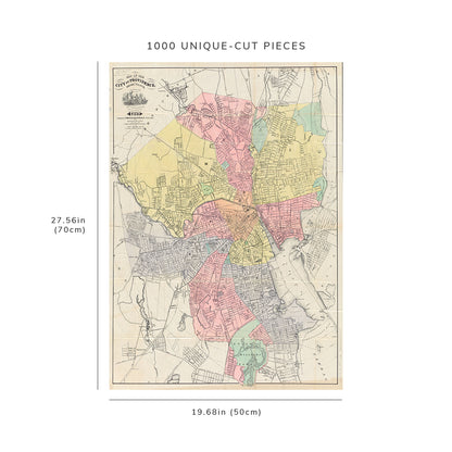 1000 Piece Jigsaw Puzzle: 1899 Map | Map of the city of Providence, Rhode Island