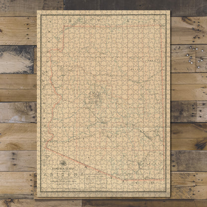 1000 Piece Jigsaw Puzzle 1903 Map Arizona Post route of the territory of Arizona 