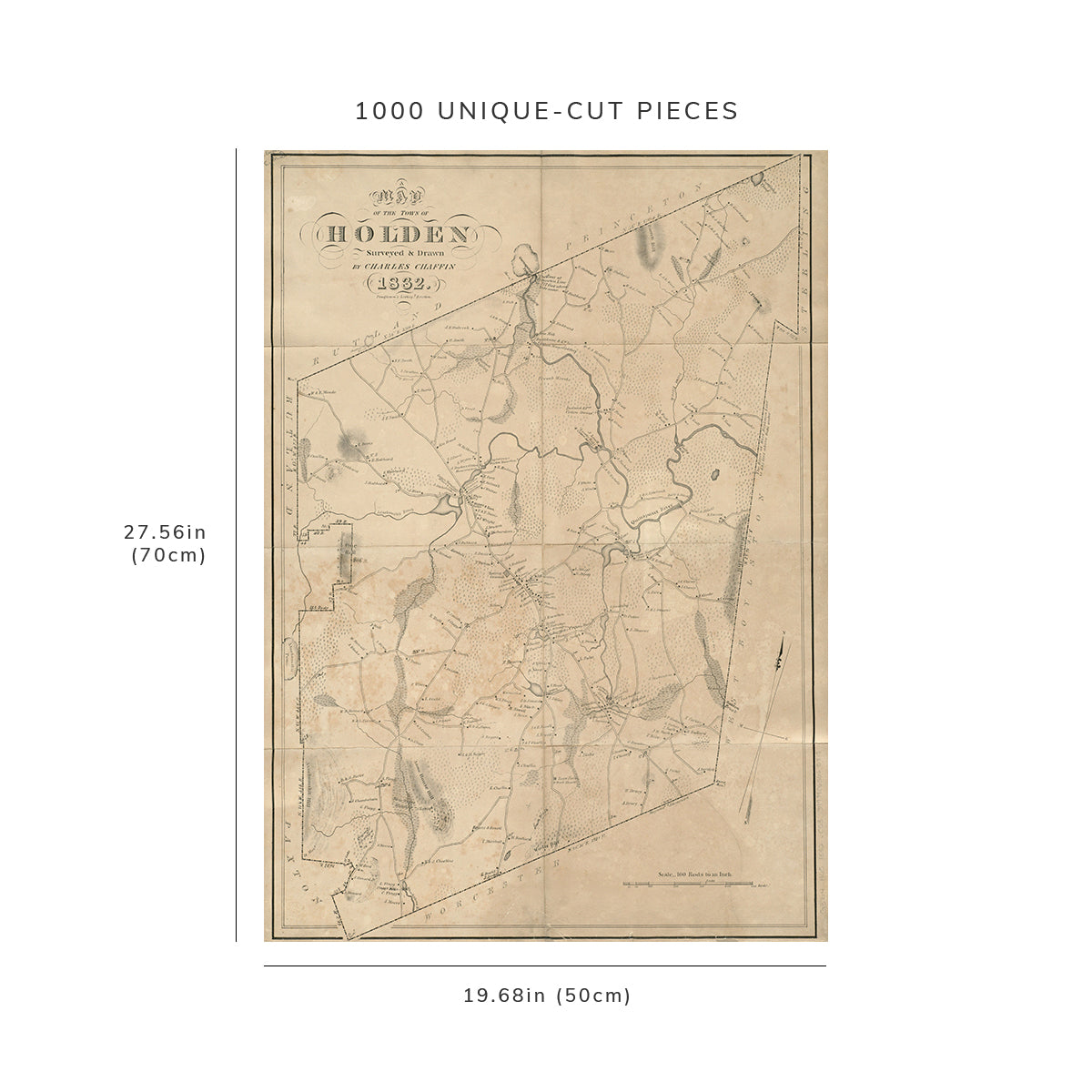 1000 Piece Jigsaw Puzzle: 1832 Map | A map of the town of Holden