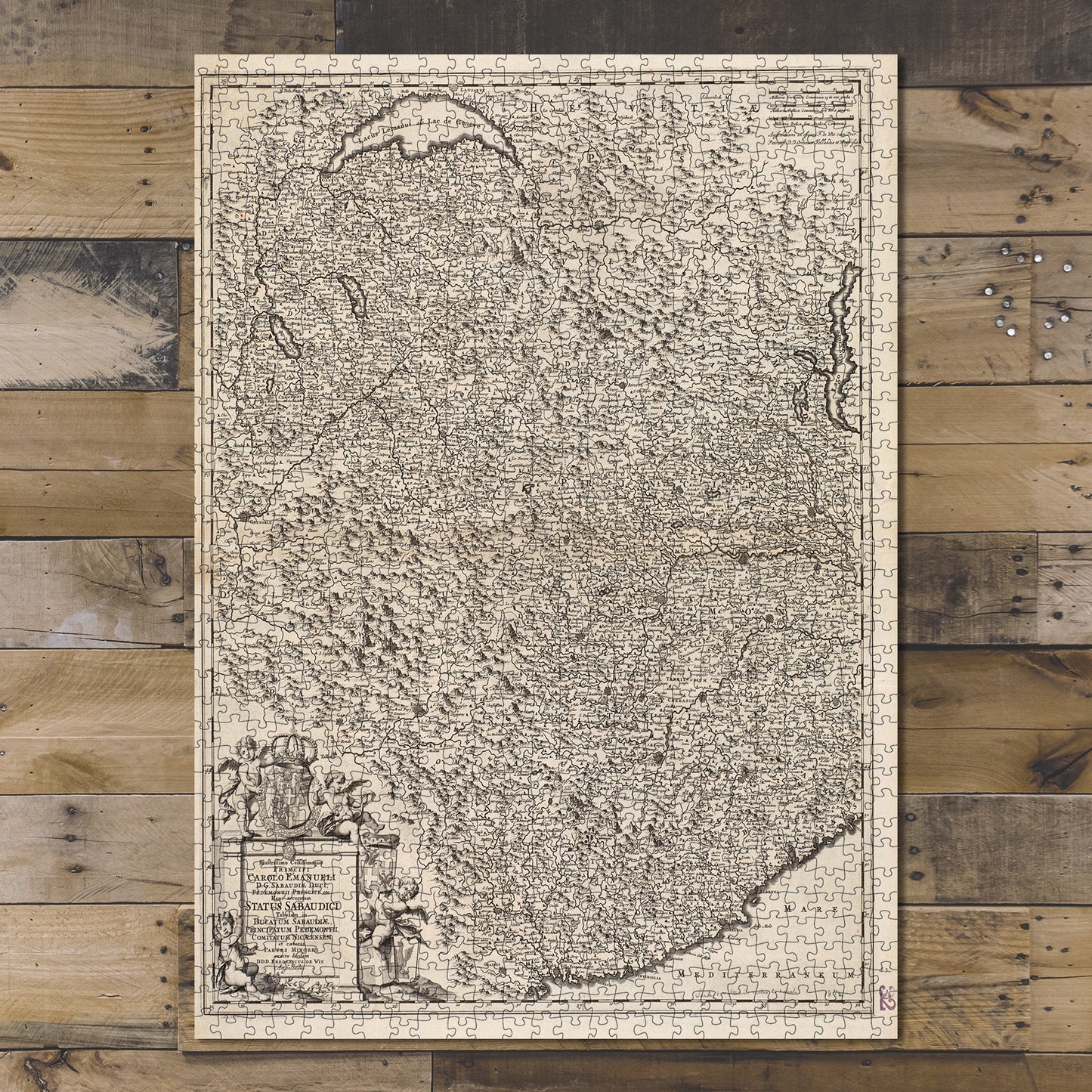 1000 Piece Jigsaw Puzzle 1680 Map Savoy | Italy | Piedmont | Illustrissimo celsissimoqu