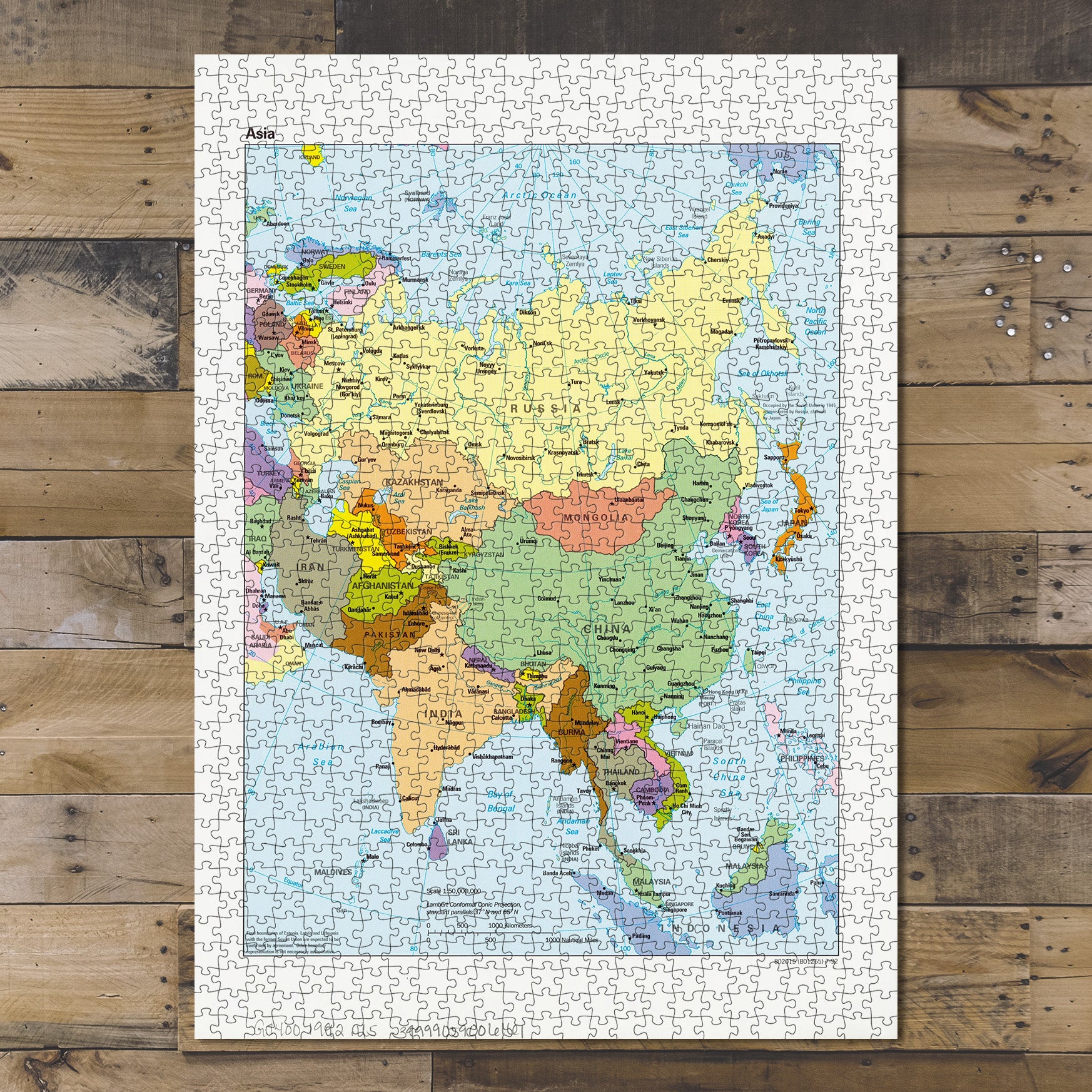 1000 Piece Jigsaw Puzzle 1992 Map | Asia Shipping list no. 93-0225-P. "802015 