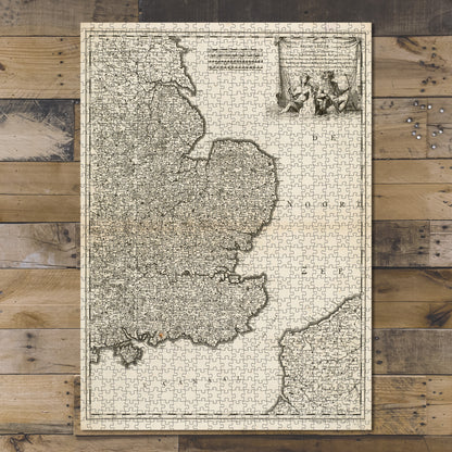 1000 Piece Jigsaw Puzzle 1688 Map United Kingdom Orientalior Districtus Regni Angliae