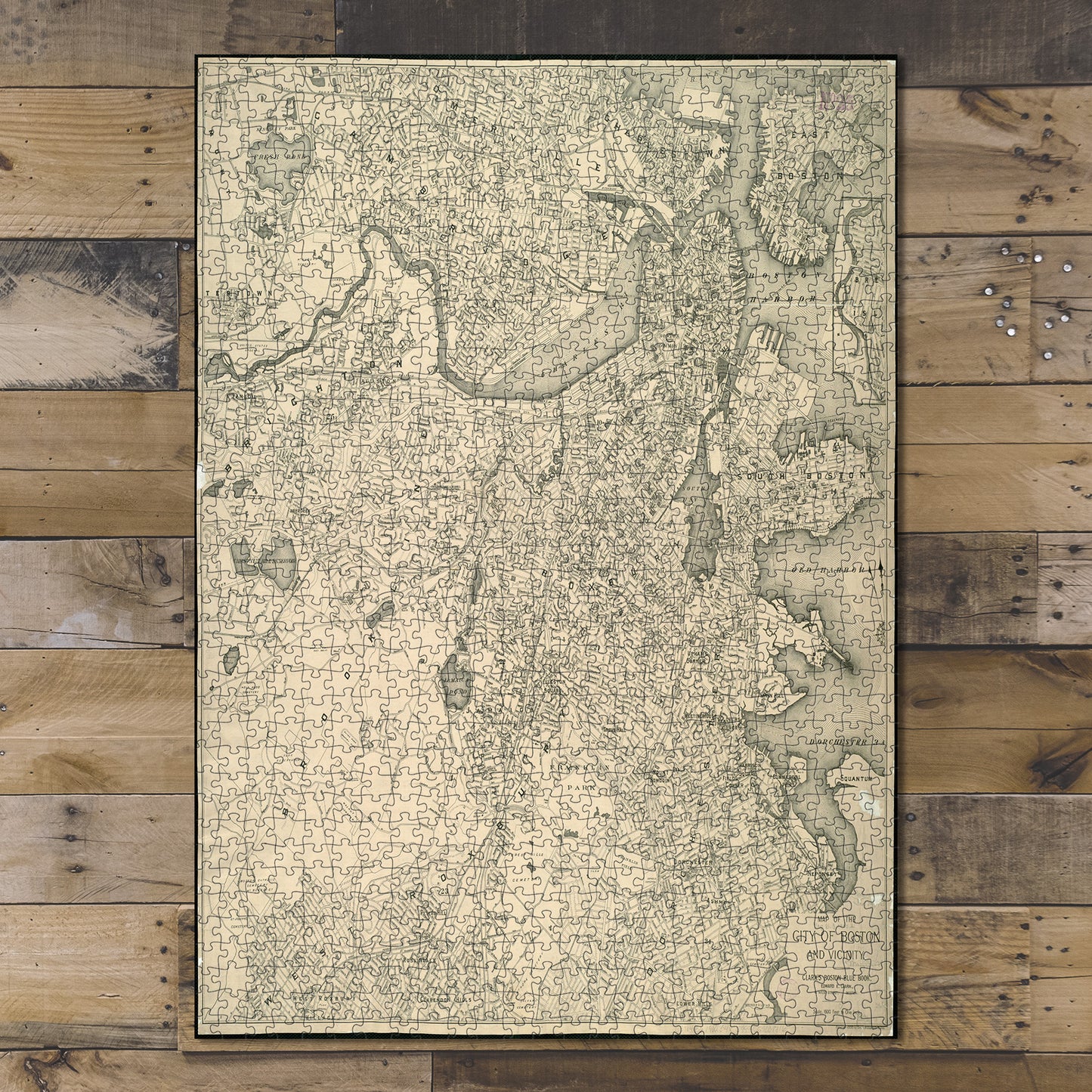1000 Piece Jigsaw Puzzle 1900 Map of the city of Boston and vicinity 