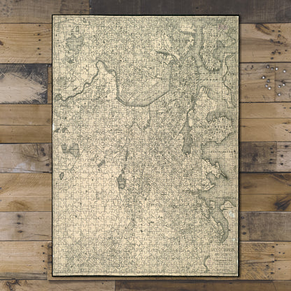 1000 Piece Jigsaw Puzzle 1900 Map of the city of Boston and vicinity 
