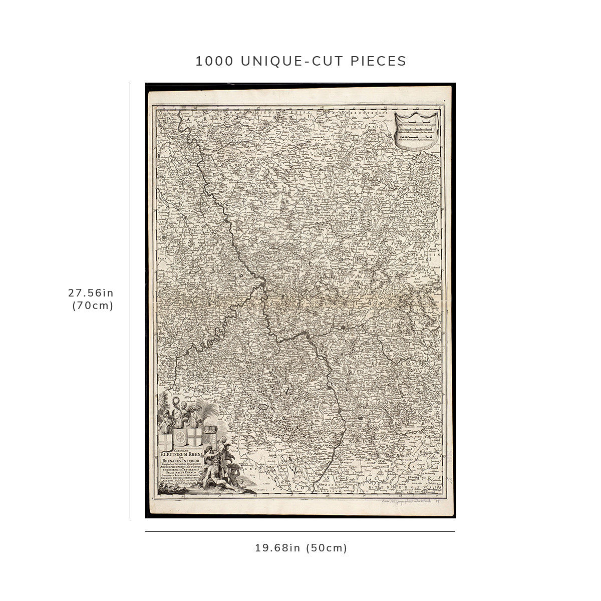 1000 Piece Jigsaw Puzzle: 1688 Map Germany | North Rhine-Westphalia | Germany