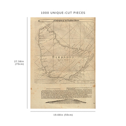 1000 Piece Jigsaw Puzzle: 1737 Map | Barbados (p. 26) includes text and coastal profile