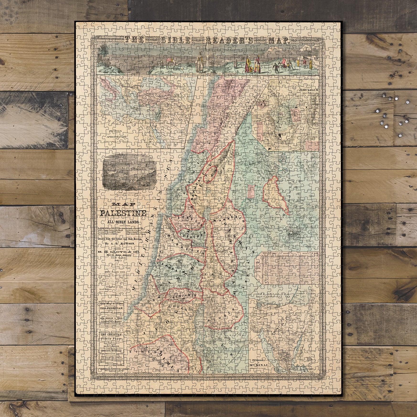 1000 Piece Jigsaw Puzzle 1873 Map State of Palestine | Israel | Egypt | Muafaz