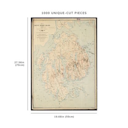 1000 Piece Jigsaw Puzzle: 1906 Map Maine | Hancock | Mount Desert Island of Mount Desert