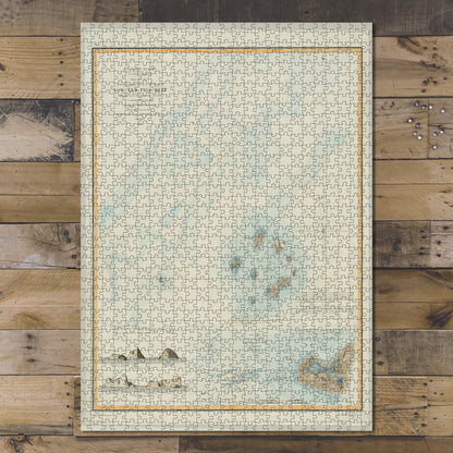 1000 Piece Jigsaw Puzzle 1853 Map | Dukes | Sow and Pigs Reef Sketch A No. 5 