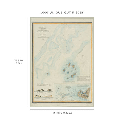 1000 Piece Jigsaw Puzzle: 1853 Map | Dukes | Sow and Pigs Reef Sketch A No. 5