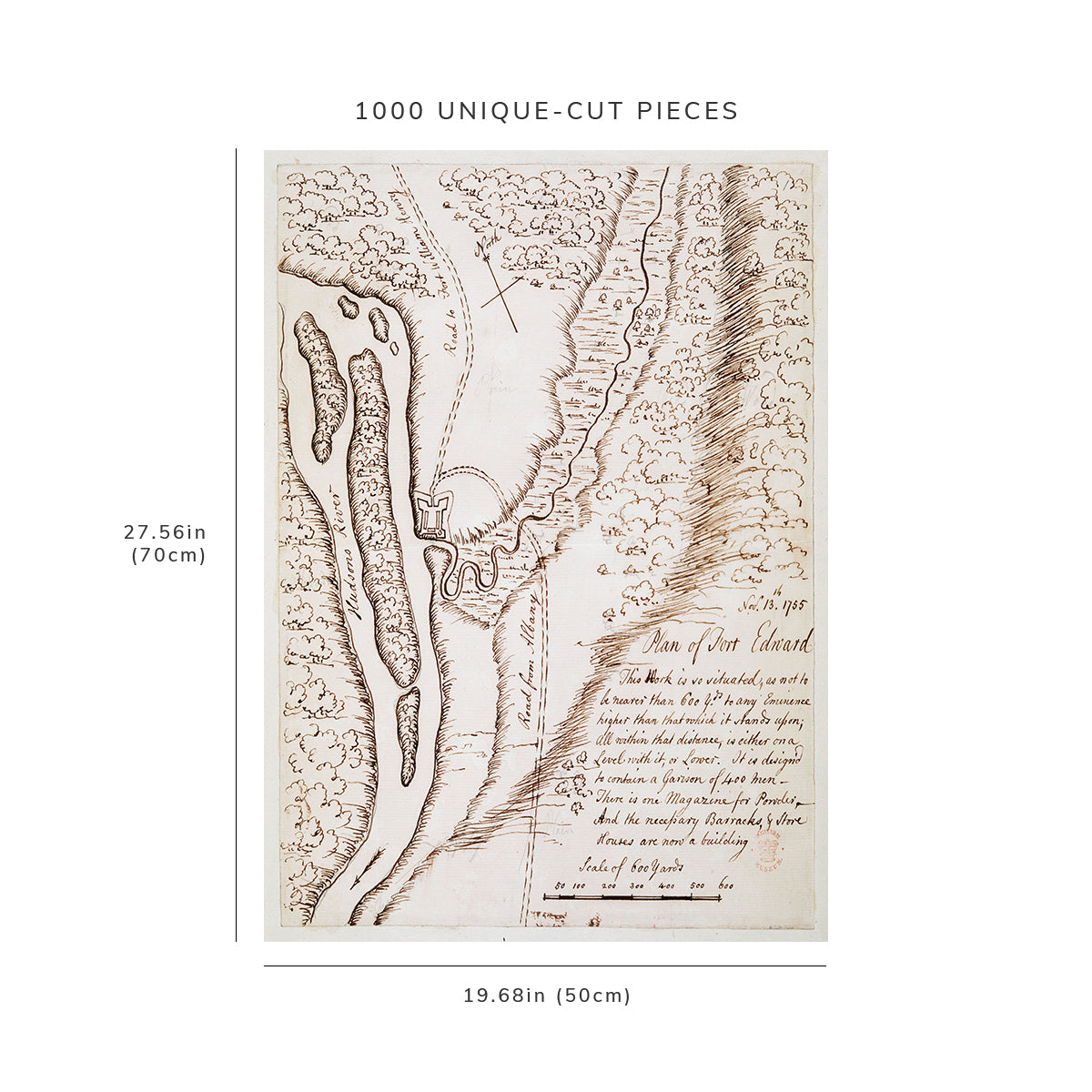 1000 Piece Jigsaw Puzzle: Map New York | Washington | Fort Edward Plan