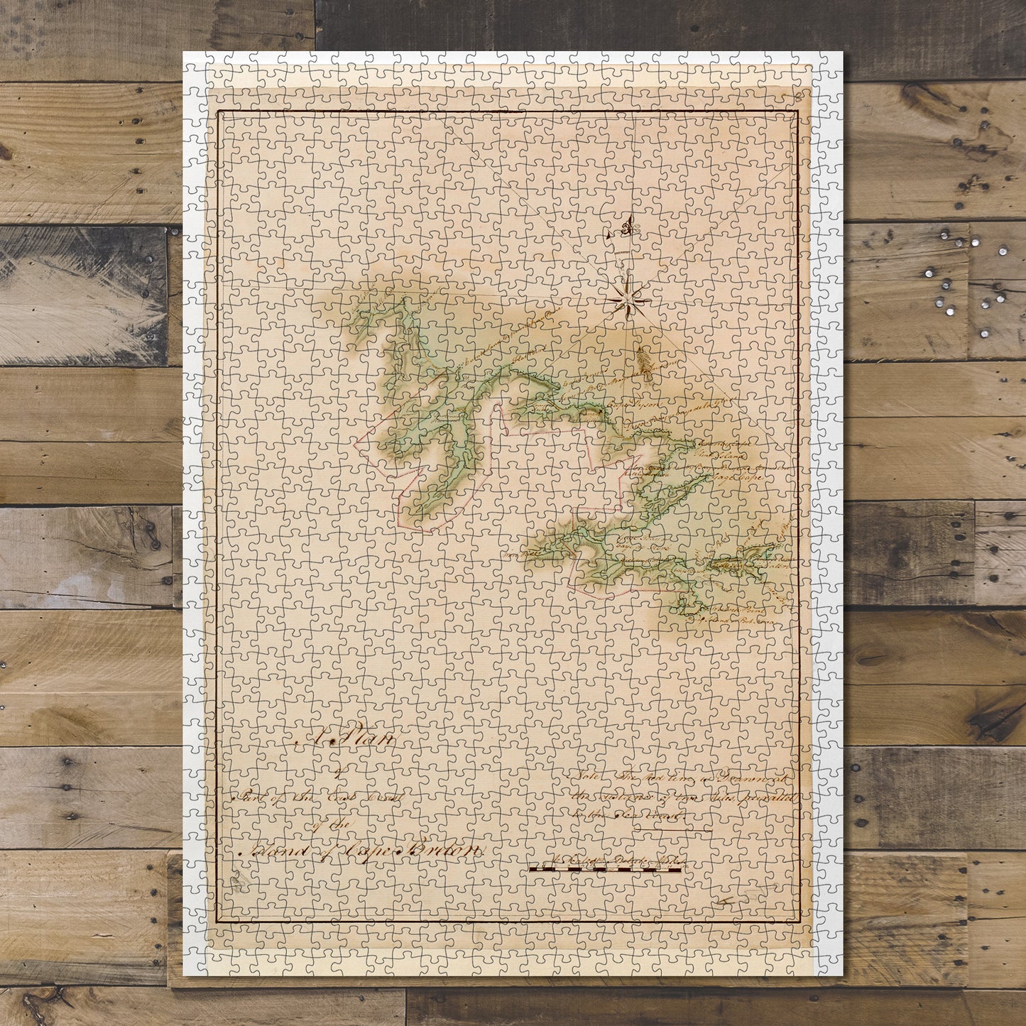 1000 Piece Jigsaw Puzzle Map Canada | Nova Scotia | Cape Breton Island A Plan 