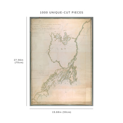 1000 Piece Jigsaw Puzzle: 1772 Map Maine A PLAN of the SEA COAST from CAPE ELIZABETH