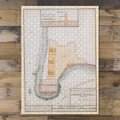 1000 Piece Jigsaw Puzzle 1774 Map New York | Essex | Crown Point 