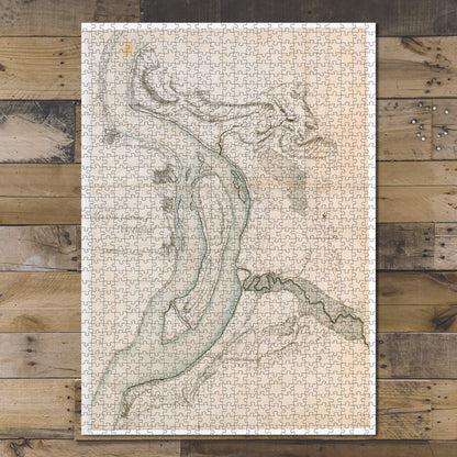 1000 Piece Jigsaw Puzzle 1756 Map New York | Washington | Fort Edward Plan 