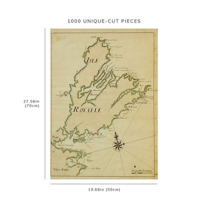 1000 Piece Jigsaw Puzzle: 1740–1758 Map Canada | Nova Scotia | Cape Breton Island