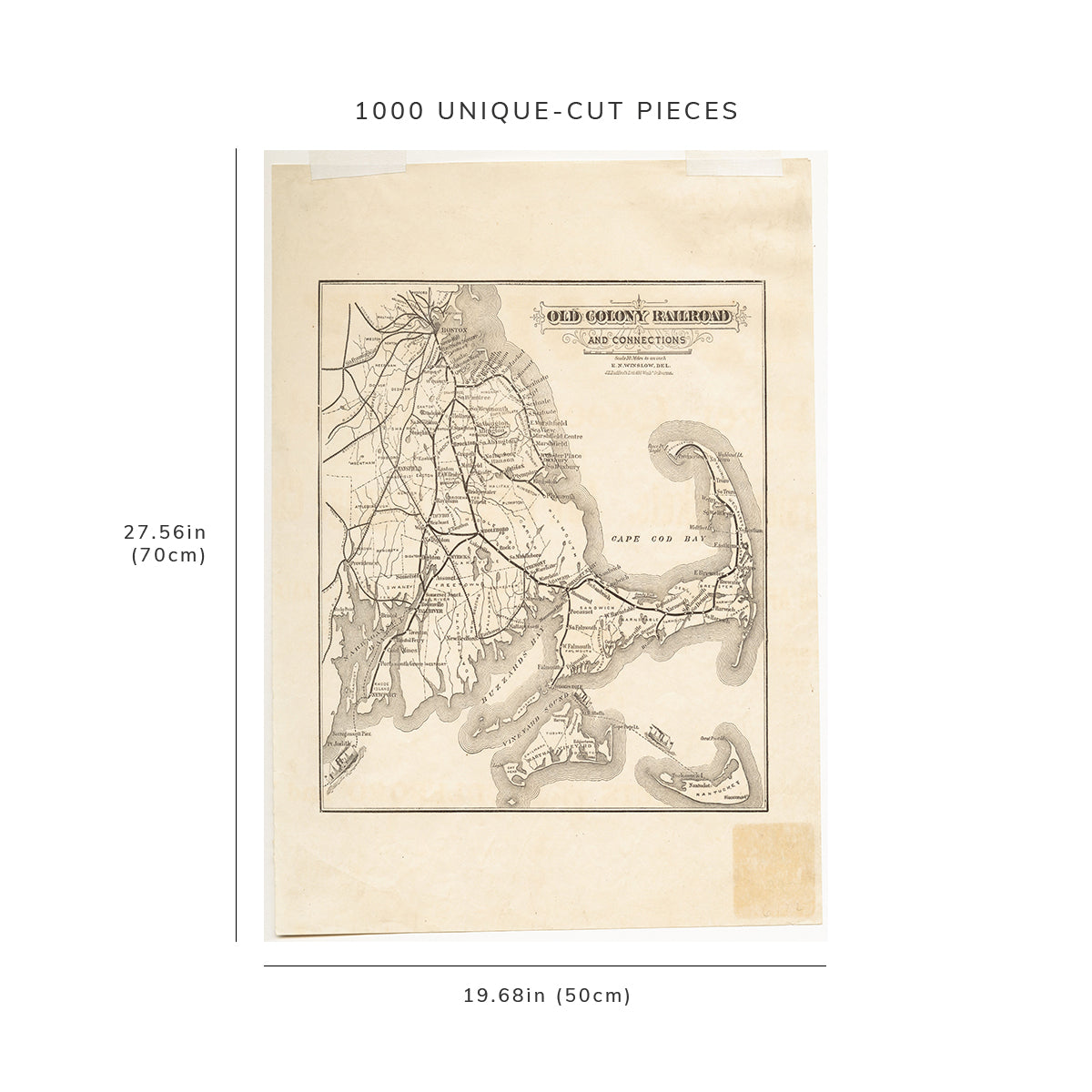1000 Piece Jigsaw Puzzle: 1872–1888 Map | Rhode Island Old Colony Railroad