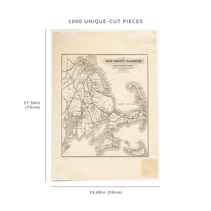 1000 Piece Jigsaw Puzzle: 1872–1888 Map | Rhode Island Old Colony Railroad