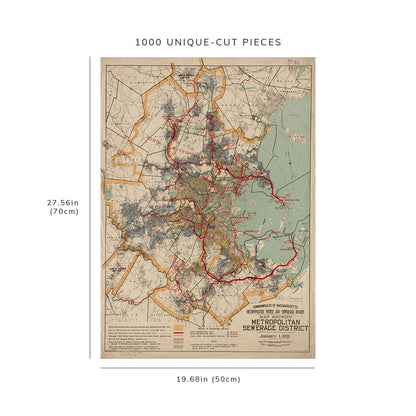 1000 Piece Jigsaw Puzzle: 1921 Map | Map showing Metropolitan Sewerage District January