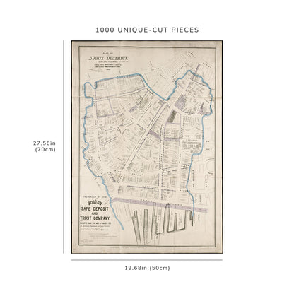 1000 Piece Jigsaw Puzzle: 1873 Map Plan of burnt district, by fire of Nov. 9th an