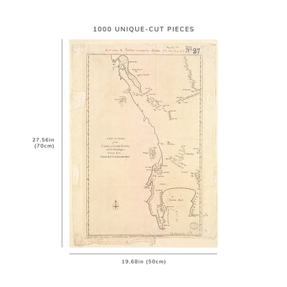 1000 Piece Jigsaw Puzzle: 1781 Map South Africa | Cape of Good Hope