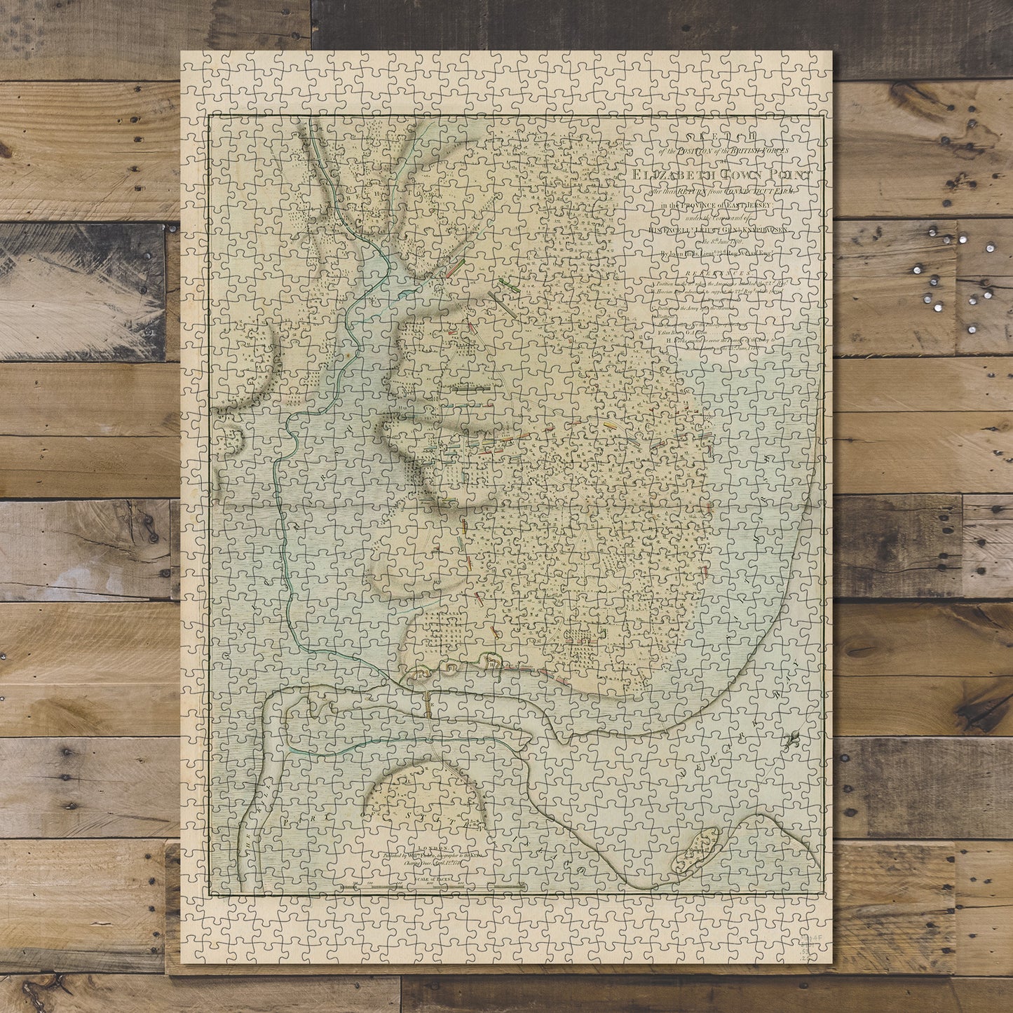 1000 Piece Jigsaw Puzzle 1784 Map New Jersey | Union | Elizabeth Sketch of the position
