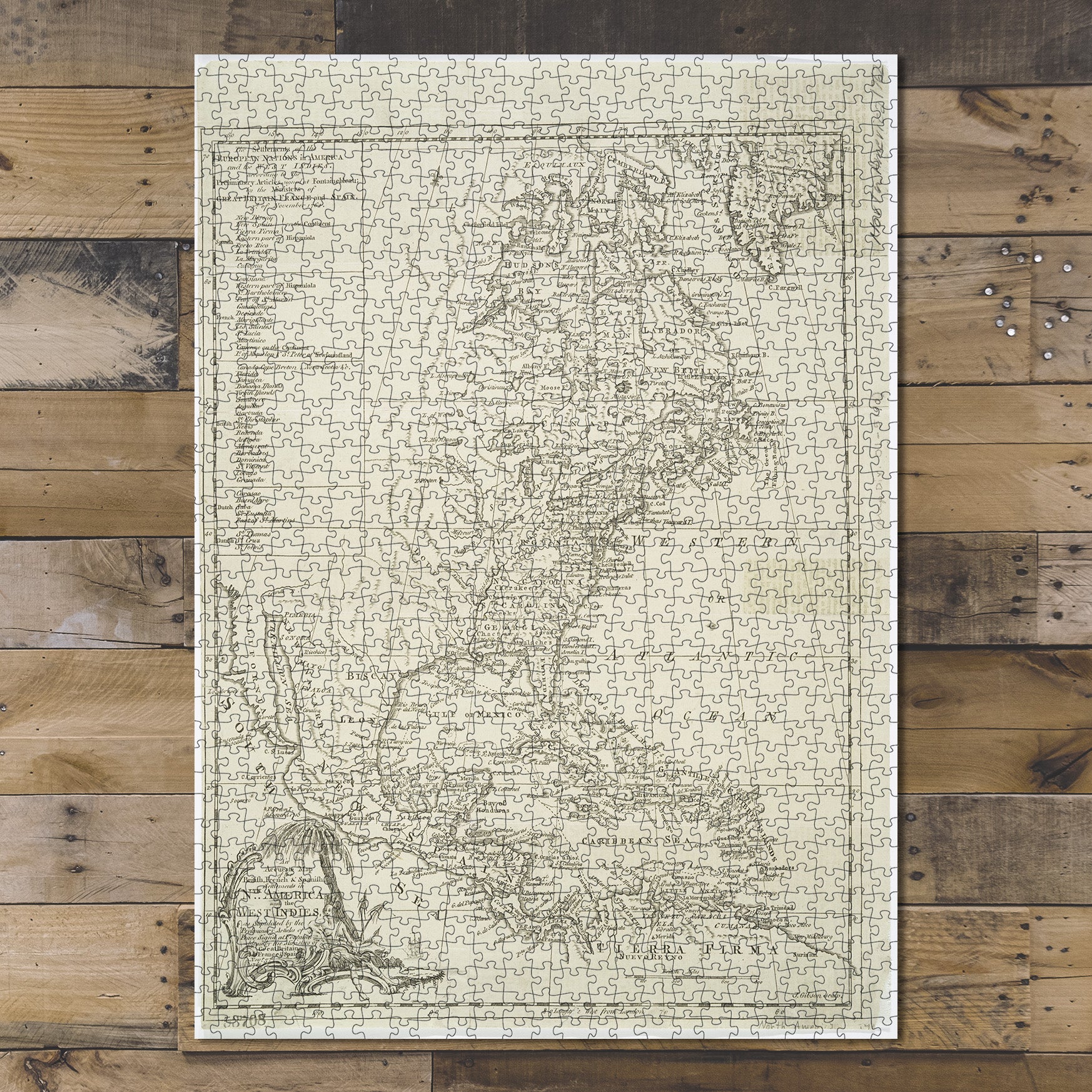 1000 Piece Jigsaw Puzzle 1762 Map North USA An accurate of the British, French…