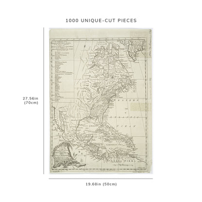1000 Piece Jigsaw Puzzle: 1762 Map North USA An accurate of the British, French…