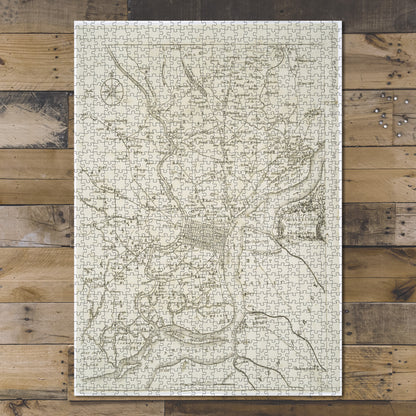 1000 Piece Jigsaw Puzzle 1753 Map Pennsylvania | Philadelphia 