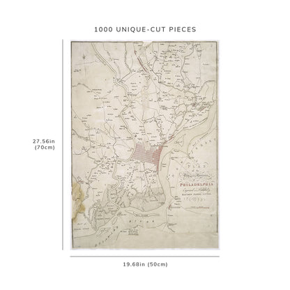 1000 Piece Jigsaw Puzzle: 1777 Map Pennsylvania | Philadelphia