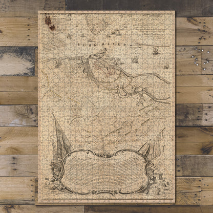 1000 Piece Jigsaw Puzzle 1782 Map Virginia | Gloucester | Yorktown To His Excellency 