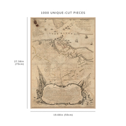 1000 Piece Jigsaw Puzzle: 1782 Map Virginia | Gloucester | Yorktown To His Excellency