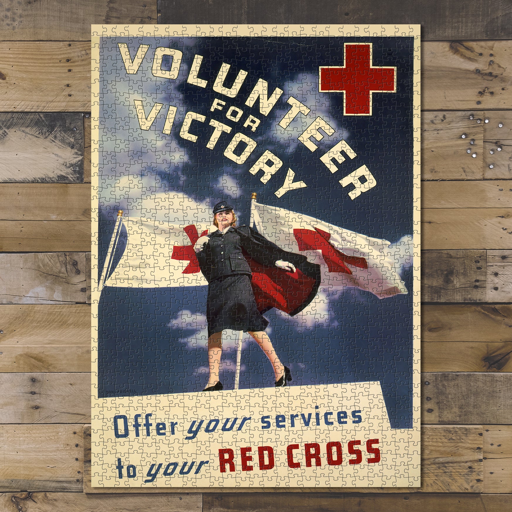 1000 piece puzzle 1941 Volunteer, victory Offer your services Red Cross Toni Frissell