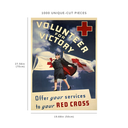 1000 piece puzzle - 1941 Volunteer, victory | Offer your services | Red Cross | Toni Frissell