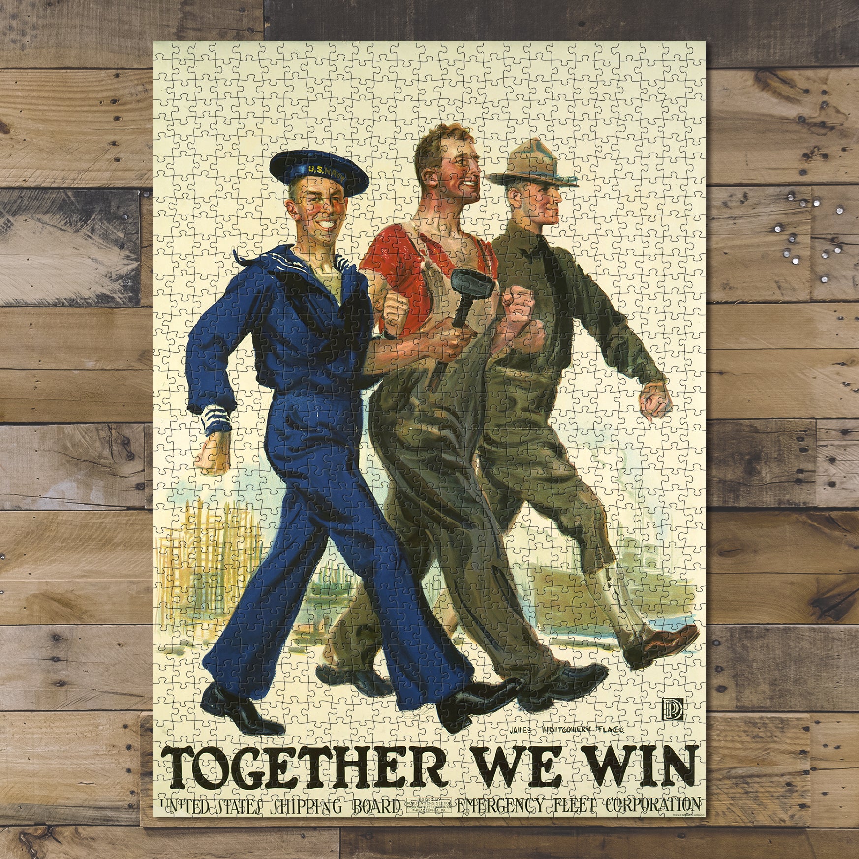 1000 piece puzzle 1915 Together We Win World War Family Entertainment Jigsaw Puzzle Game for Adults