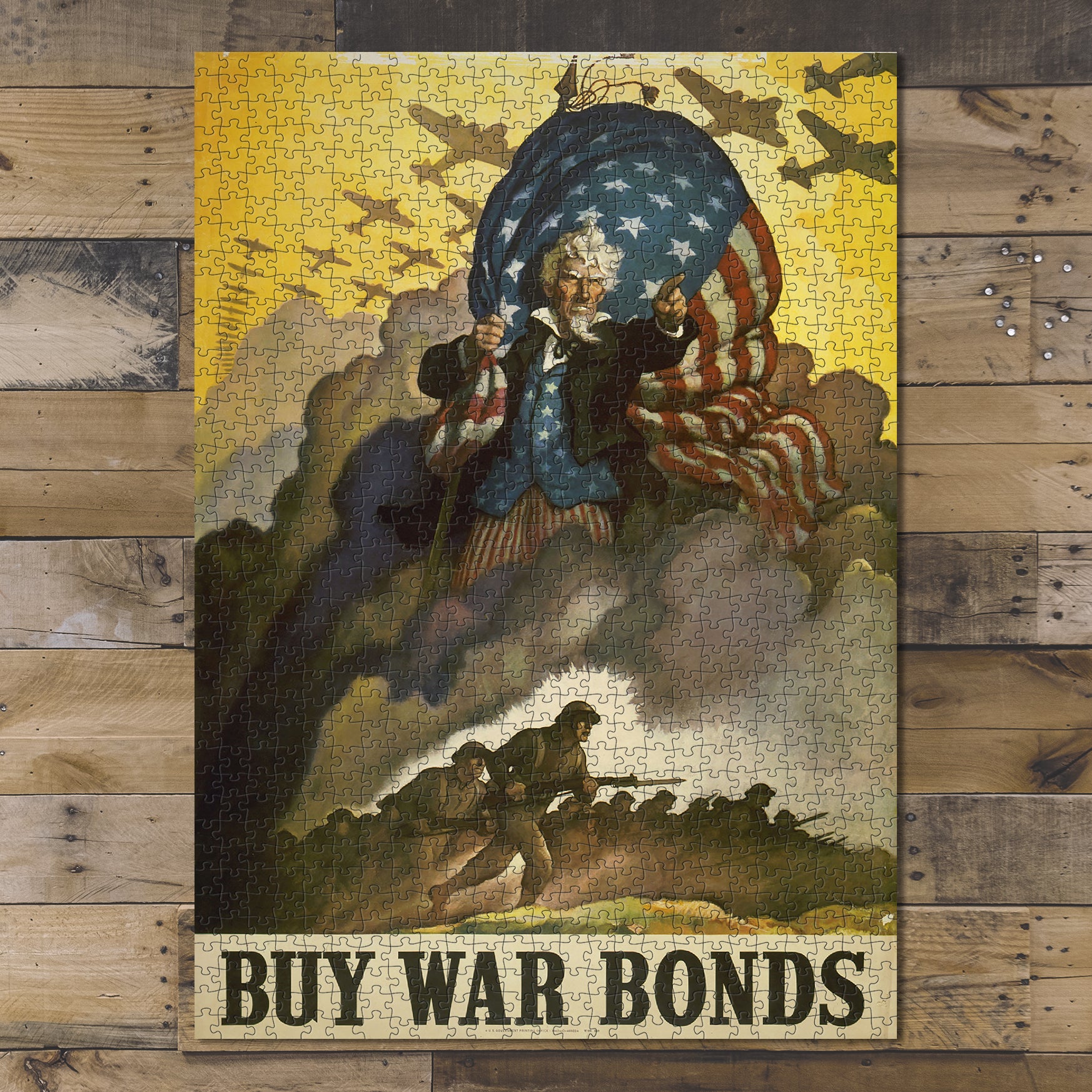 1000 piece puzzle Buy war bonds Uncle Sam Birthday Present Gifts Family Entertainment