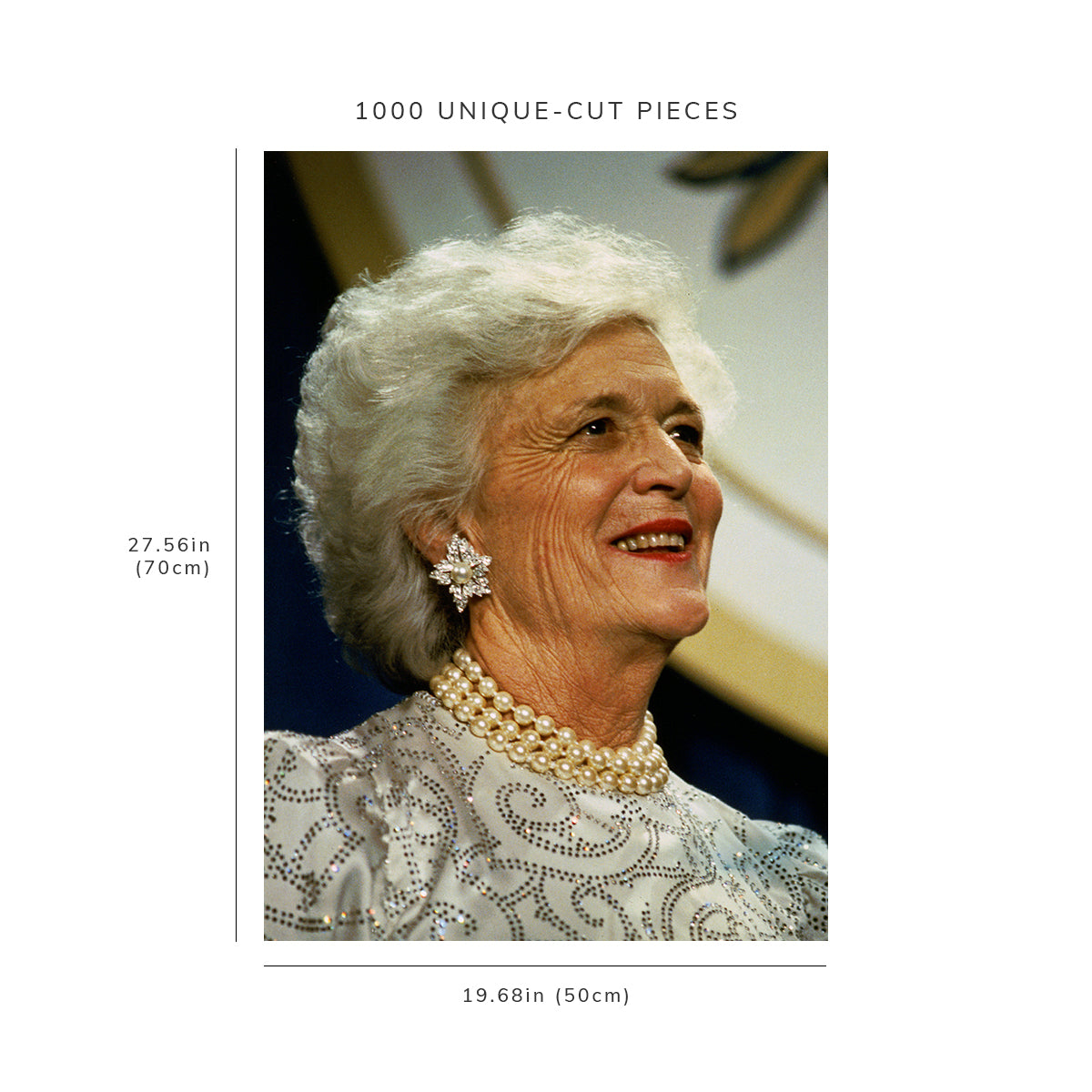 1000 piece puzzle - First Lady Barbara Bush, head-and-shoulders portrait facing right | Jigsaw Puzzle Game