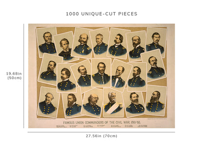 1000 piece puzzle - Famous Union commanders of the Civil War | 1861-'65 | Birthday Present Gifts