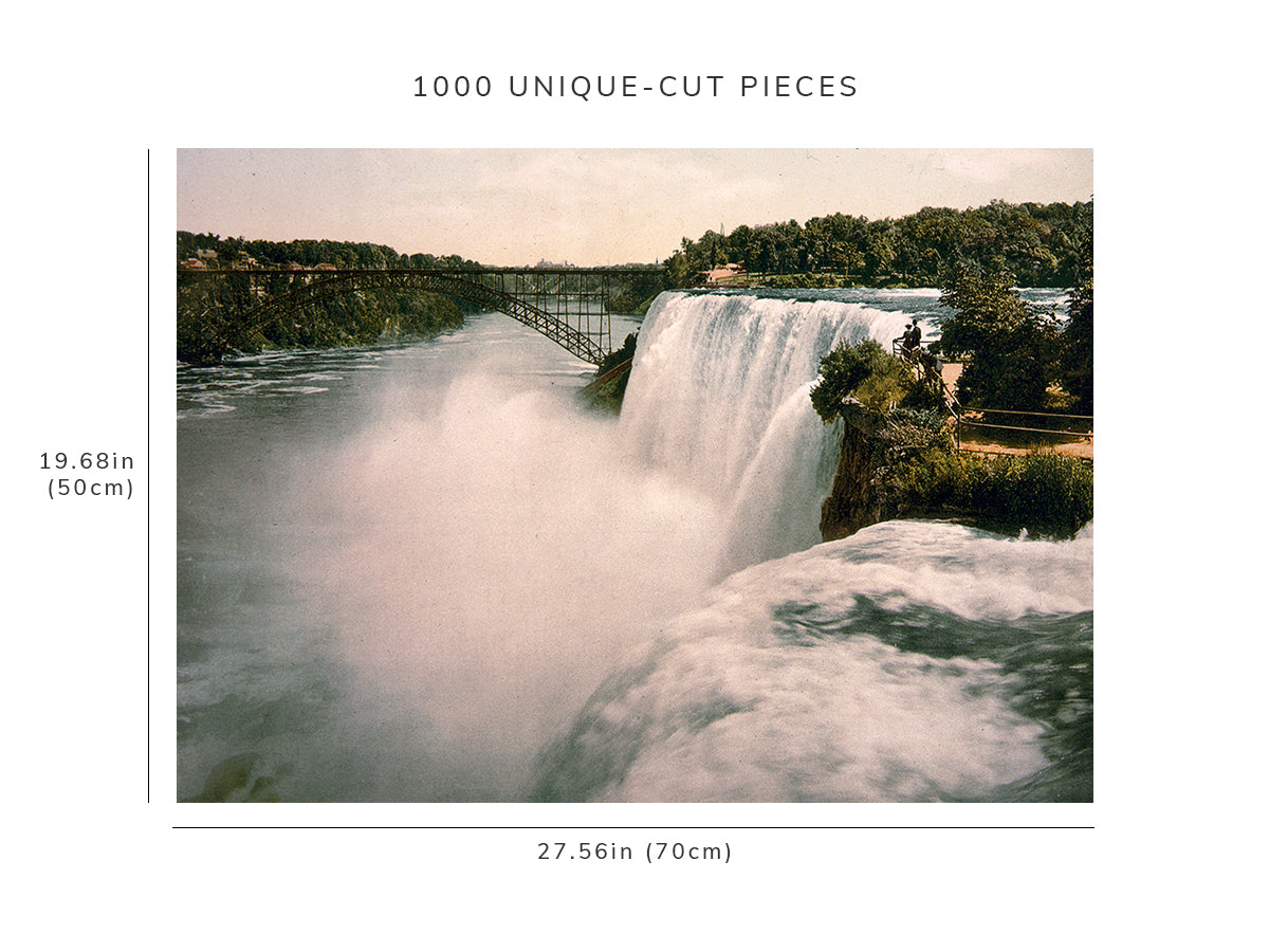 1000 piece puzzle - Niagara, American Fall from Goat Island | Jigsaw Puzzle Game for Adults