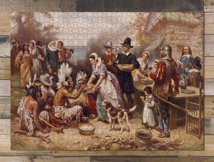 1000 piece puzzle 1621 The first Thanksgiving Jean Leon Gerome Ferris Family Entertainment