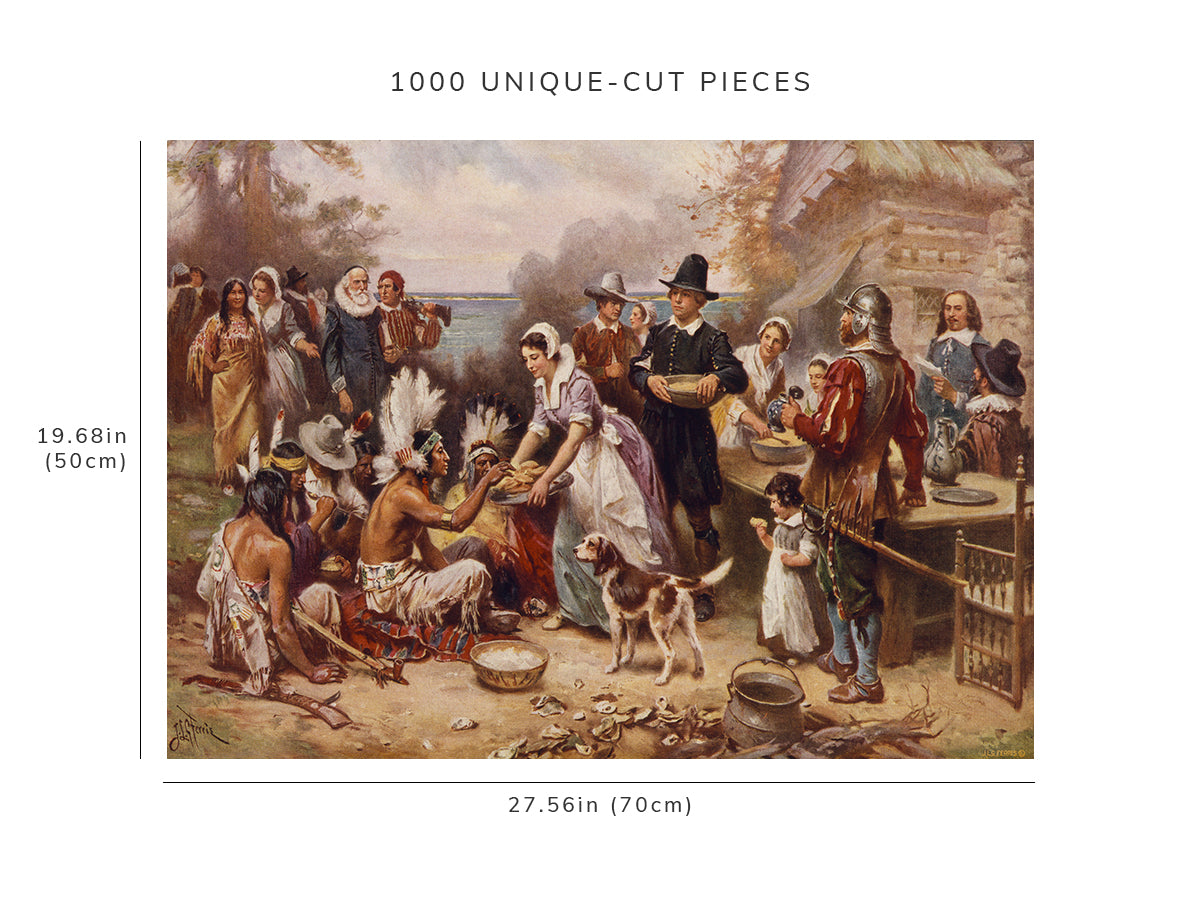 1000 piece puzzle - 1621 The first Thanksgiving | Jean Leon Gerome Ferris | Family Entertainment