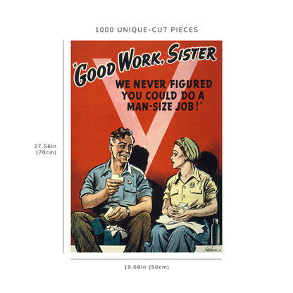 1000 piece puzzle - Good Work Sister | World War II | May 1944 | Jigsaw Puzzle Game for Adults | Hand made
