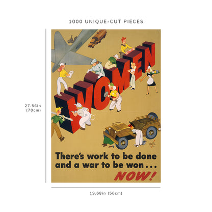 1000 piece puzzle - Women: There's work to be done and a war to be won | Now! See your U.S. Employment Service | 1000 piece puzzle