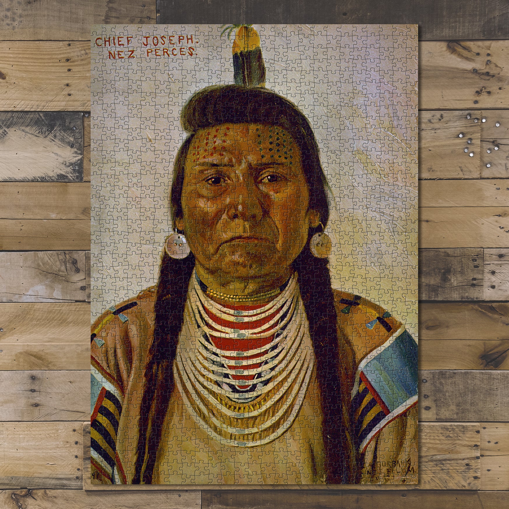 1000 piece puzzle 1897 Chief Joseph Nez Perce Chief Jigsaw Puzzle Game for Adults