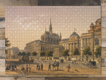 1000 piece puzzle Vue du Palais de Justice, Paris, France 1800-1850 Birthday Present Gifts